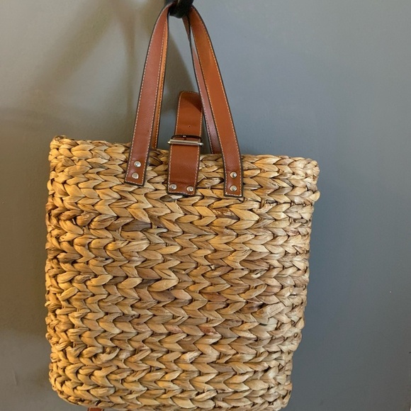 Tan Woven straw Tote Bag - Picture 4 of 6